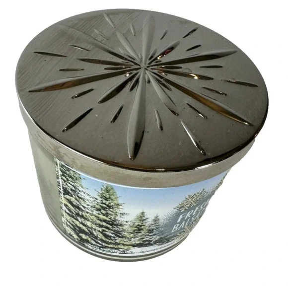 NEW! Bath & Body Works Fresh Balsam Scented 3 Wick Candle 14.5 OZ *Read - Picture 4 of 5